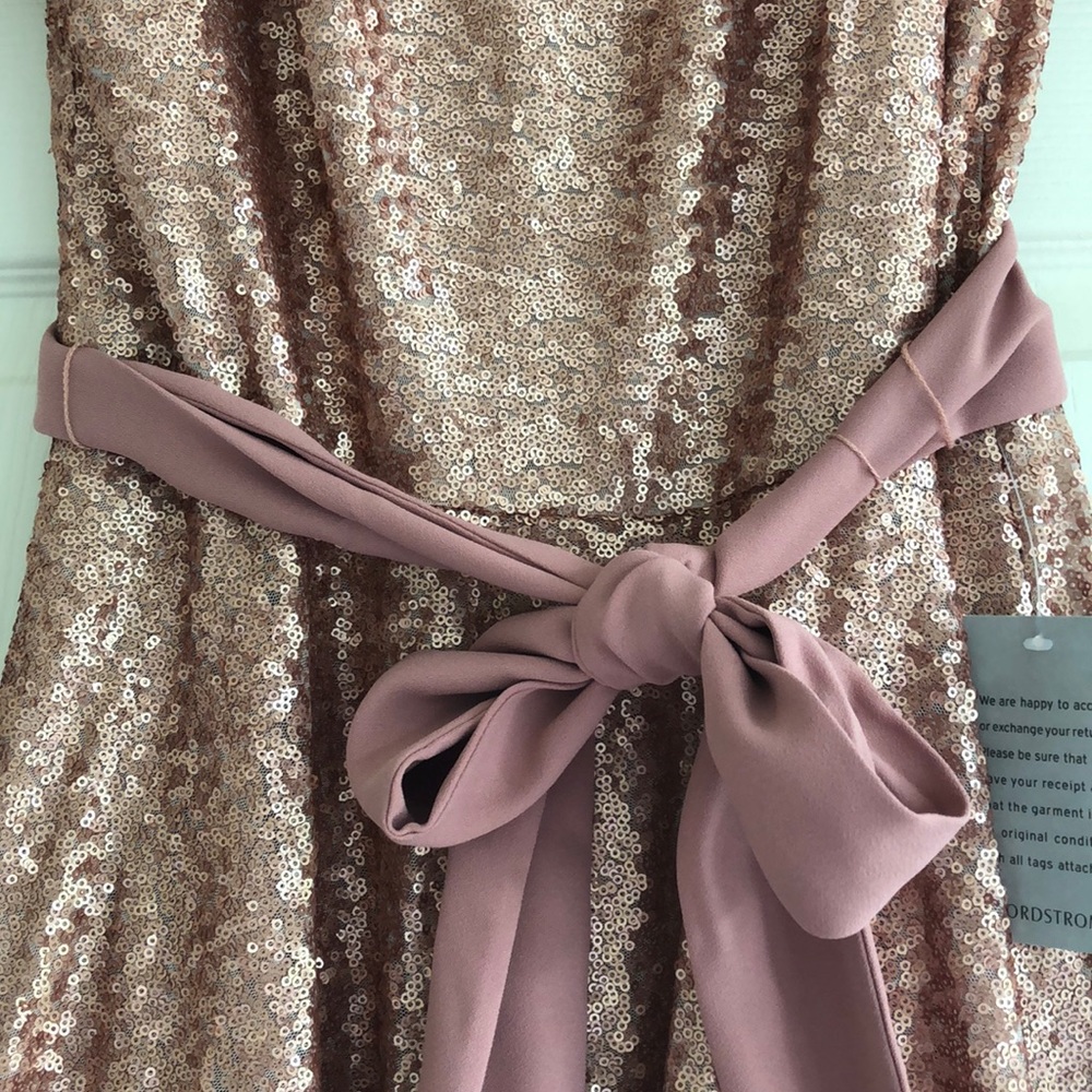GMG Beatrix Sequin Puff Sleeve Fit & Flare Dress - Picture 2 of 4